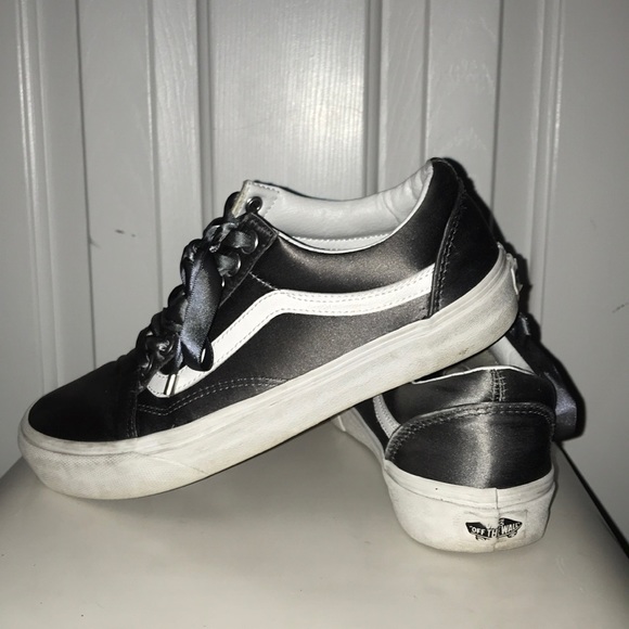 grey satin low top vans - Picture 3 of 4